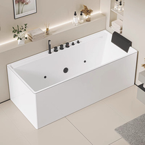 Home bathroom acrylic small apartment square bathtub thin edge independent Japanese style deep soaking hotel bathtub massage
