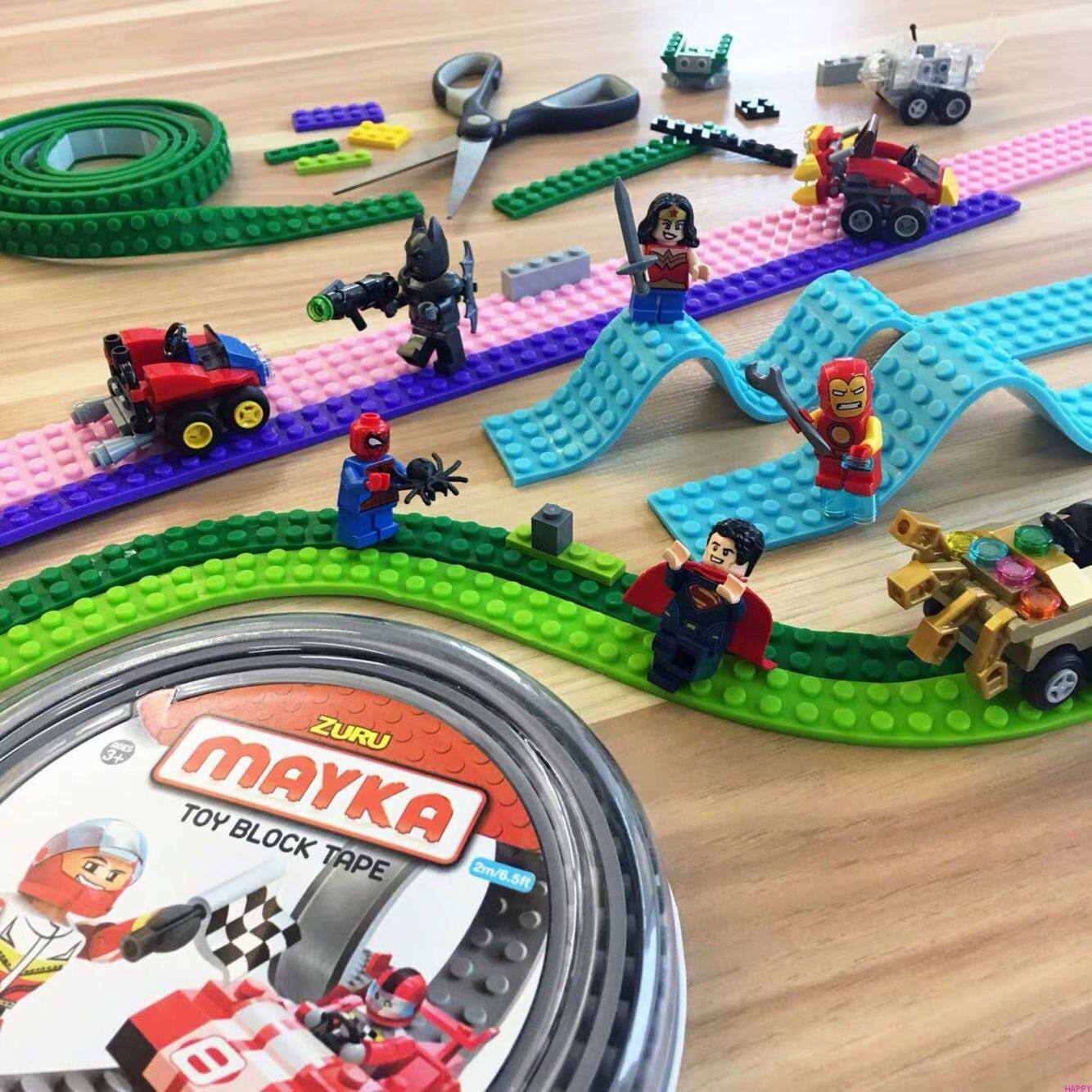 ZURU charm card building block soft tape accessories tape fits small particle building blocks mobile creative luminous base plate base - Taobao