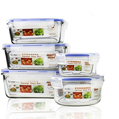 Xibi tempered glass fresh-keeping bowl heat-resistant microwave bowl student bento box sealed storage bowl