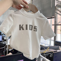 Girls short-sleeved t-shirt 2022 new small and medium-sized childrens clothes all-match childrens clothing 3-year-old baby half-sleeve top childrens T-shirt