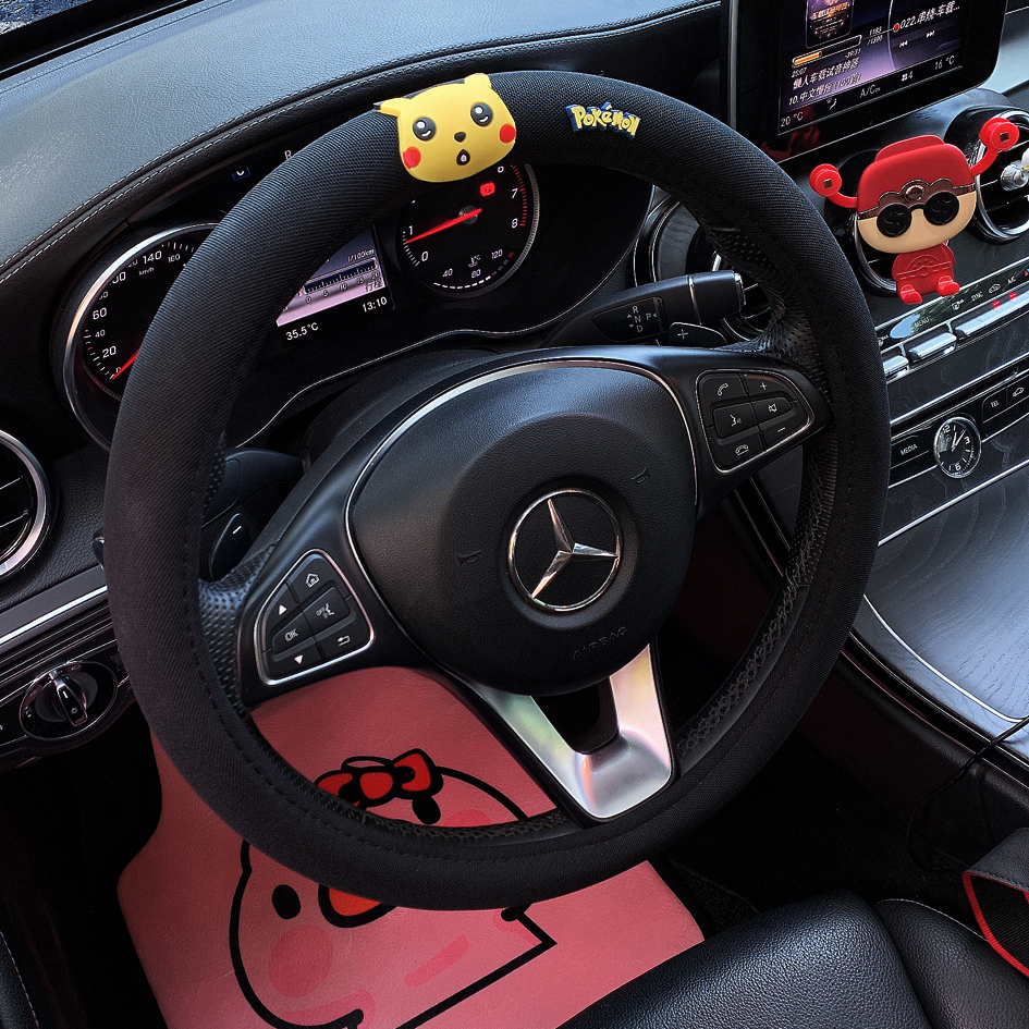 New ice silk four seasons universal car steering wheel cover cartoon cute non-slip breathable sweat-absorbing handle cover for men and women summer