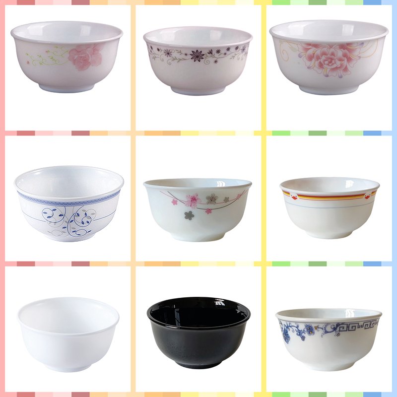 Jiancheng Tableware Jointion 4.5inch Jade Crystal Glass Porcelain White Jade Rice Bowl High-Strength Tempered Microwave-Safe