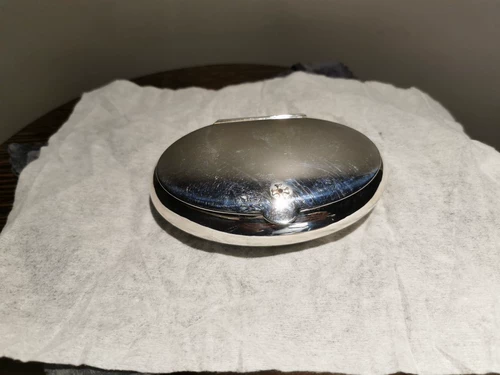 Оригинальный импортный грань Германии по -прежнему якорь Sillem 1312 Ярко -овальный 925 Серебряная сигарета шелковая коробка мужской подарок