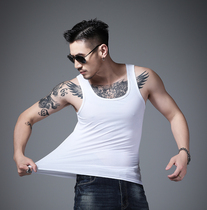 3968 District bottoming vest mens tight sleeveless cotton sports fitness undershirt I-shaped elastic sleeve slim T-shirt