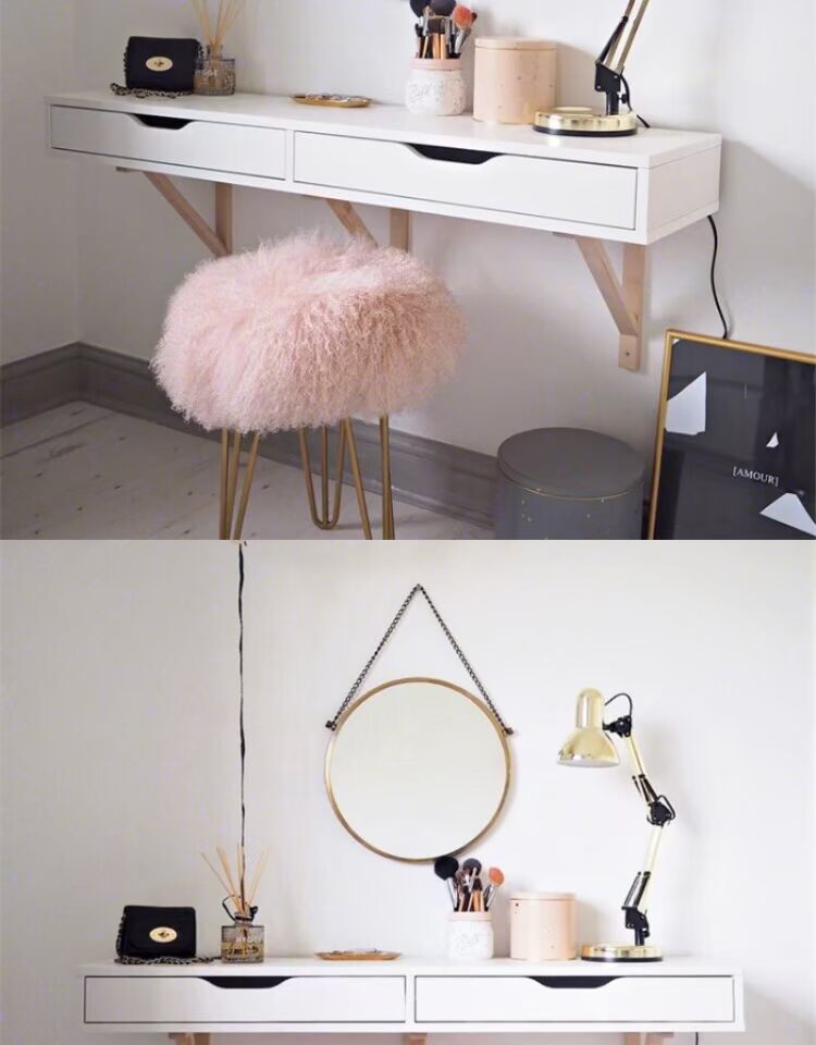 IKEA trong nước mua bàn trang điểm Ekebiales với ngăn kéo kệ lưu trữ giá lưu trữ giá treo tường - Bàn bàn học cho bé trai