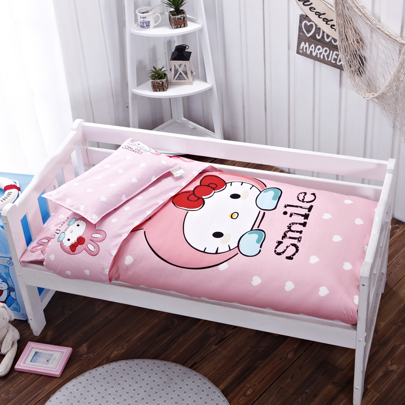 Kindergarten quilt three-piece cotton cotton children's bedding mattress core nap baby baby crib six-piece set