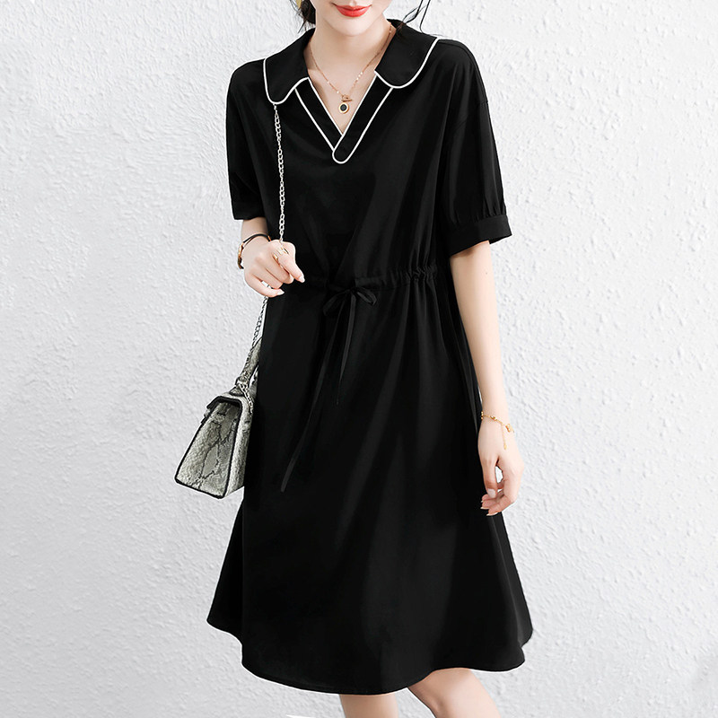 2022 summer new style waist slim chic skirt temperament light mature style high-end doll collar dress women