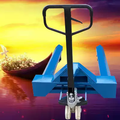 Electric walking manual hydraulic widening extended pan head drum drum drum drum Textile warp shaft stacker yarn roller truck