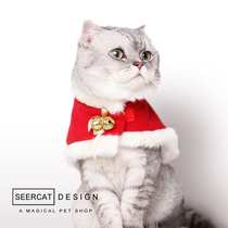 Little color cat pet cat dog New Year dress holiday dress cape Christmas antler headdress cross dress hat