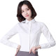 Spring women's long-sleeved shirt business casual professional workwear anti-light dark placket black bottoming shirt slim style