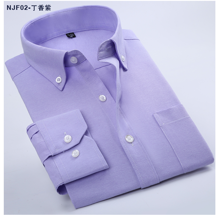 Trung niên và cổ áo nhỏ Áo sơ mi nam Oxford dài tay kinh doanh chuyên dụng dụng cụ hút thuốc màu xám áo sơ mi nam áo sơ mi ngắn tay