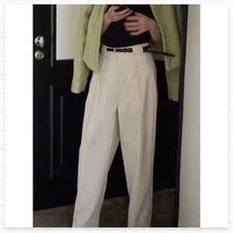 IMMLS commuter straight temperament high-waisted suit pants hanging casual and capable thickened thin impermeable white black