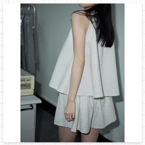 (FARM) flaxen temperament thin casual sleeveless vest high waist shorts texture set 2021 spot