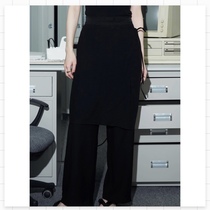 (FARM) niche design loose trousers black straight lace-up culottes women thin and thin 2021 spot