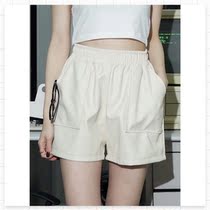 (FARM) high waist shorts casual fashion loose thin black beige versatile Puppi winter New spot