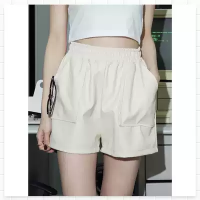 (FARM) high waist shorts casual fashion loose thin black beige versatile Puppi winter New spot