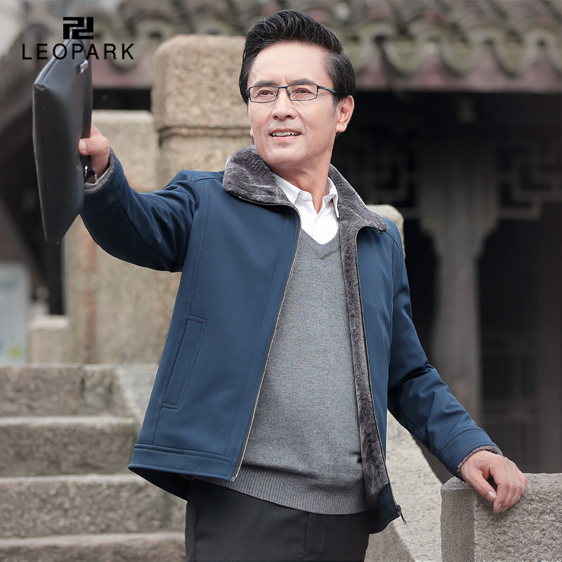 LEOPARK 中老年加绒加厚棉袄 棉服 图1