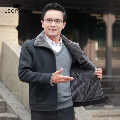 爸爸装中老年加绒加厚棉袄