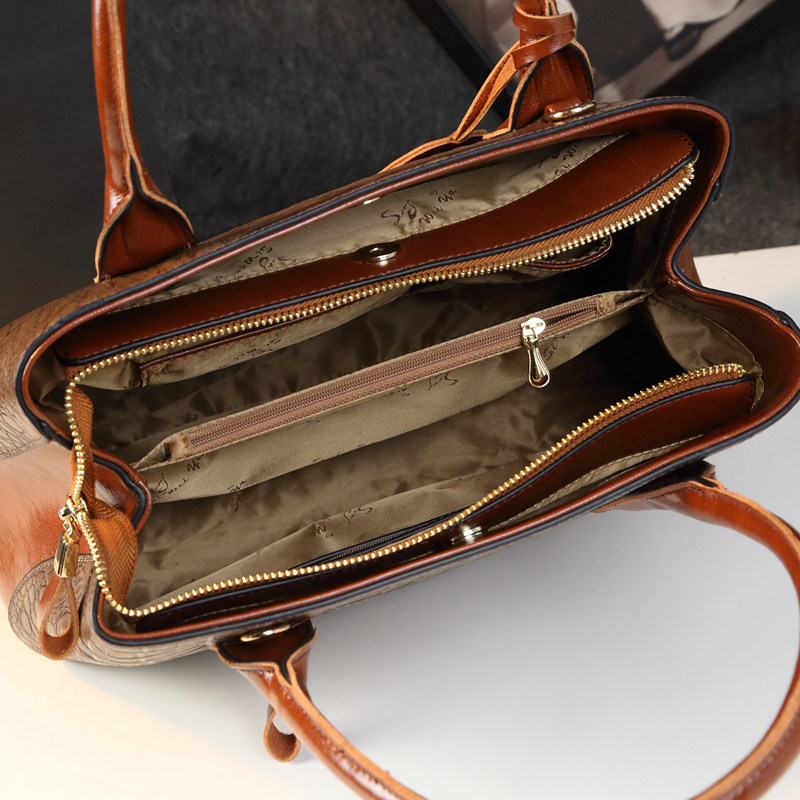 Menglinkai Womens Leather Purse Crocodile Pattern Tote Satchel Messenger Bags
