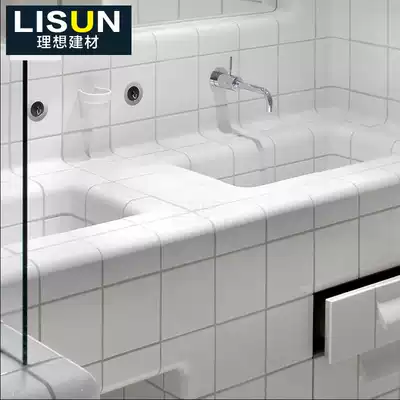 Nordic solid color tile kitchen wall tiles small white brick 100X100 trim bathroom white powder room tile trim