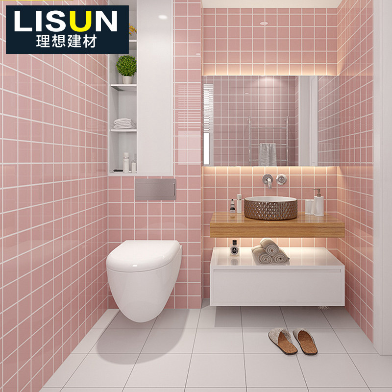 Pink Tile Girl Mosaic Mesh Red Wall Brick 300X600 Plaid Brick Flower Brick Anti Slip Make-up Room Floor Tiles