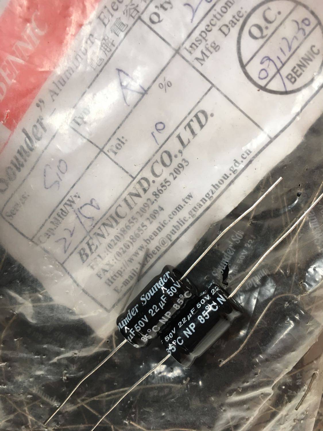 50V22UF 22UF Sounder Bennick BENNIC Infinity Frequency Divider BP Infinity Electrolytic Capacitor