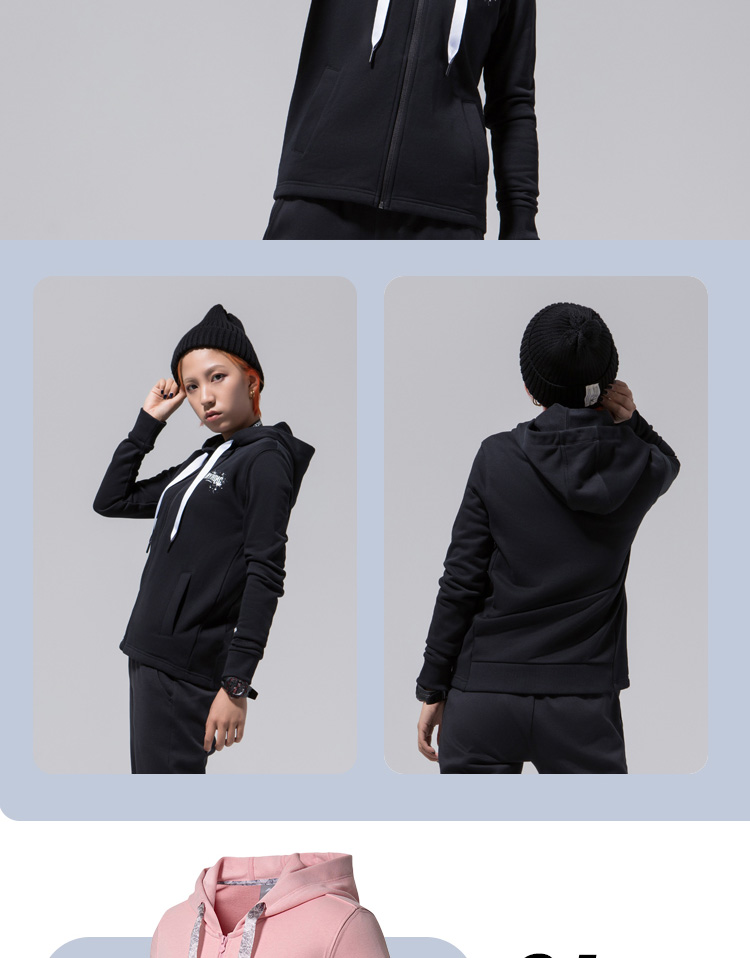 Li Ning Wei Yi Bà 2019 Dòng thời trang thể thao mới Áo khoác dài tay Áo thể thao nữ AWDN654 - Thể thao lông cừu / jumper áo thun tay dài form rộng