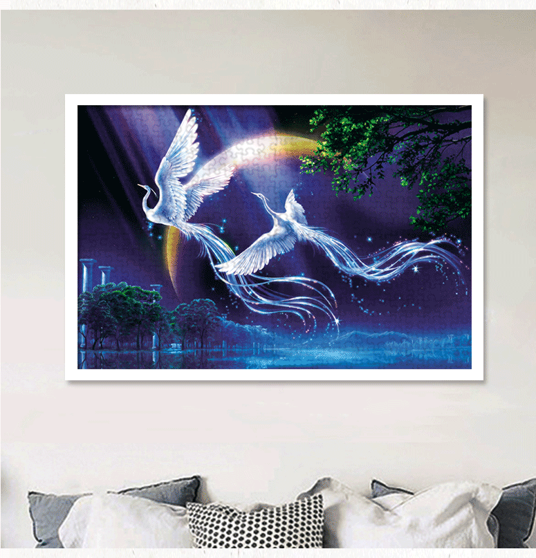 Khung ghép hình 1000 miếng gỗ khung lớn khung hình tường 50x75cm500 khối 300 khung hình ngoài khung trang trí tùy chỉnh - Kính kính chống ánh sáng xanh