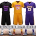 Mùa giải mới Lakers 23th James jersey 24 Kobe đồng phục bóng rổ tay ngắn đại học phù hợp với nam giới 	quả bóng rổ cao su	 Bóng rổ