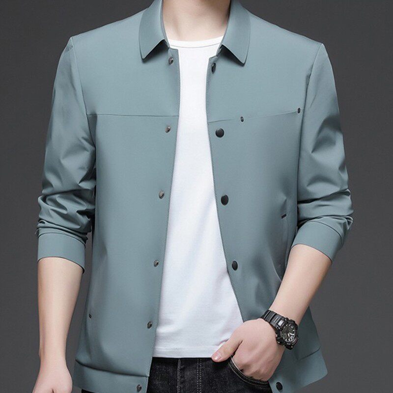 Mk Jacket Men's Spring and Autumn 2026 New High-End Business Casual Lapel Middle-Aged Men's Autumn Top