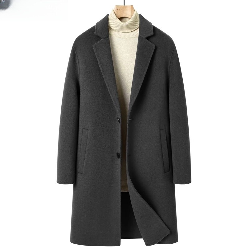 Mk Double-Sided Wool Woolen Coat Men's Mid-Length Classy Business Casual Cashmere Warm Men's Winter Outwear
