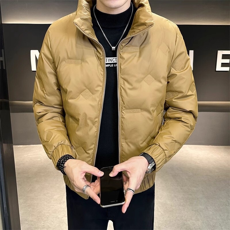 Mk Lightweight down Jacket for Men 2026 New Winter Trendy Brand High-End Short Style Stand Collar Men's White Duck down Coat Trendy