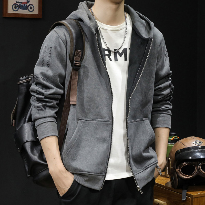 Mk Genuine Zip-Up Hoodie Men's Spring and Autumn 2026 New High-End Loose Plus-Size Men's Jacket Trendy