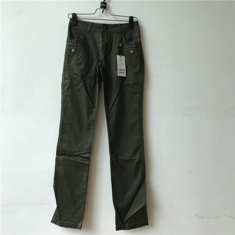 Elite tribe 5691 Ladies Army Green long pants 3 fold clear cabin handle absolute special cabinet 3 sizes