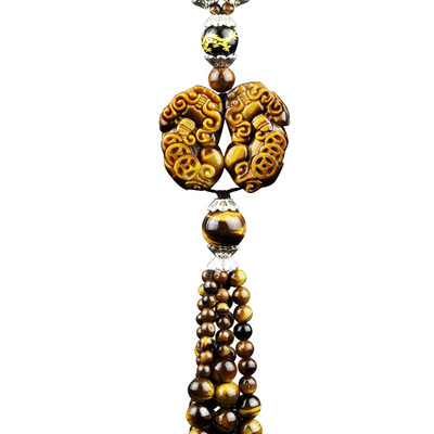 Car pendant Pixiu lucky charm safety charm Car high-end gourd pendant Mens gear beads creative jewelry