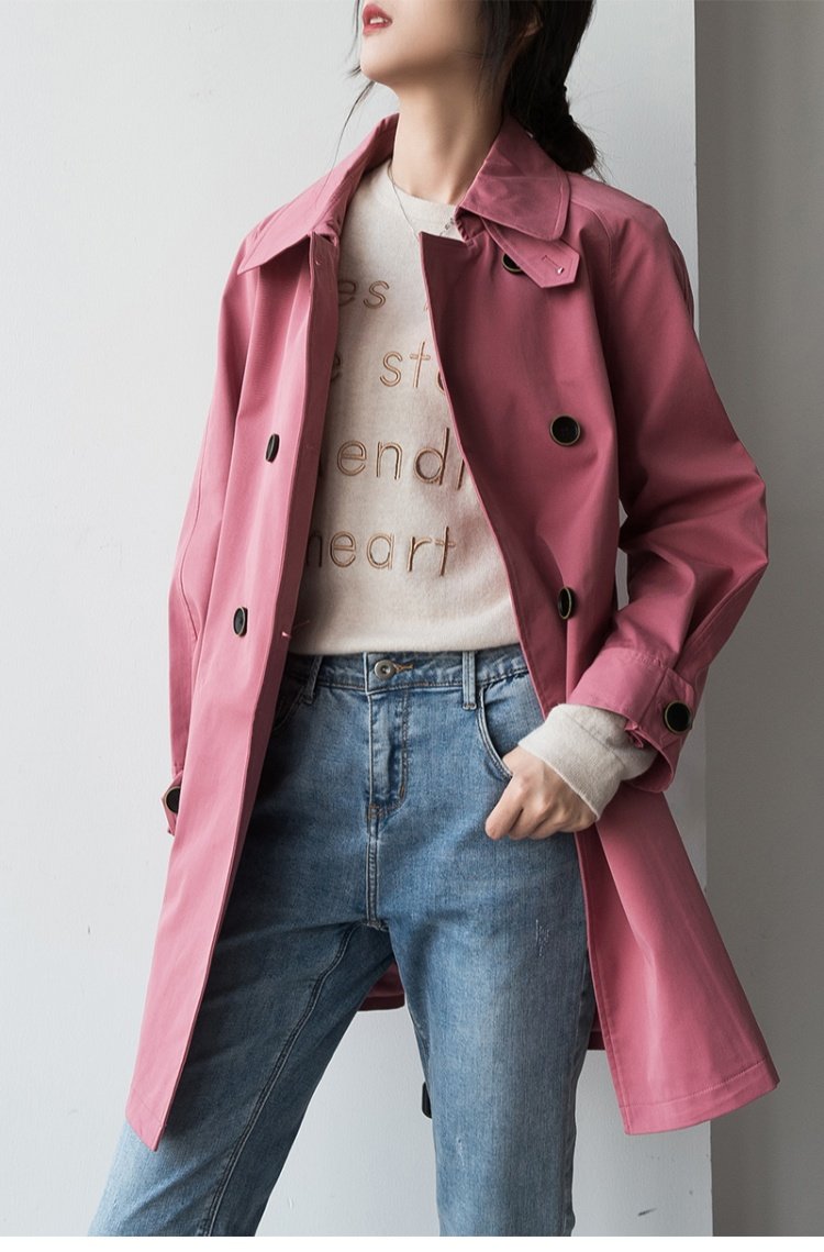 Nhật Bản và Fan Valley mùa thu 2019 mới của phụ nữ khí chất thời trang người đàn ông nhỏ áo thắt lưng nữ dài phần áo gió nữ - Trench Coat áo khoác nữ đẹp 2021