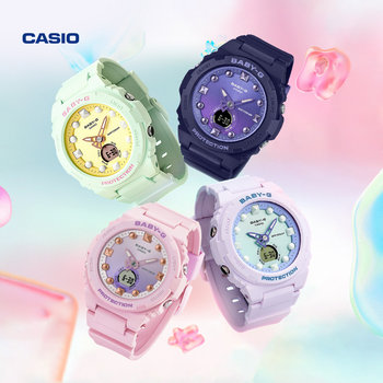 [New Year's Gift] Casio official store Bga-320 Girls' Colorful Dial Watch for Women Baby-G Official Authentic Product