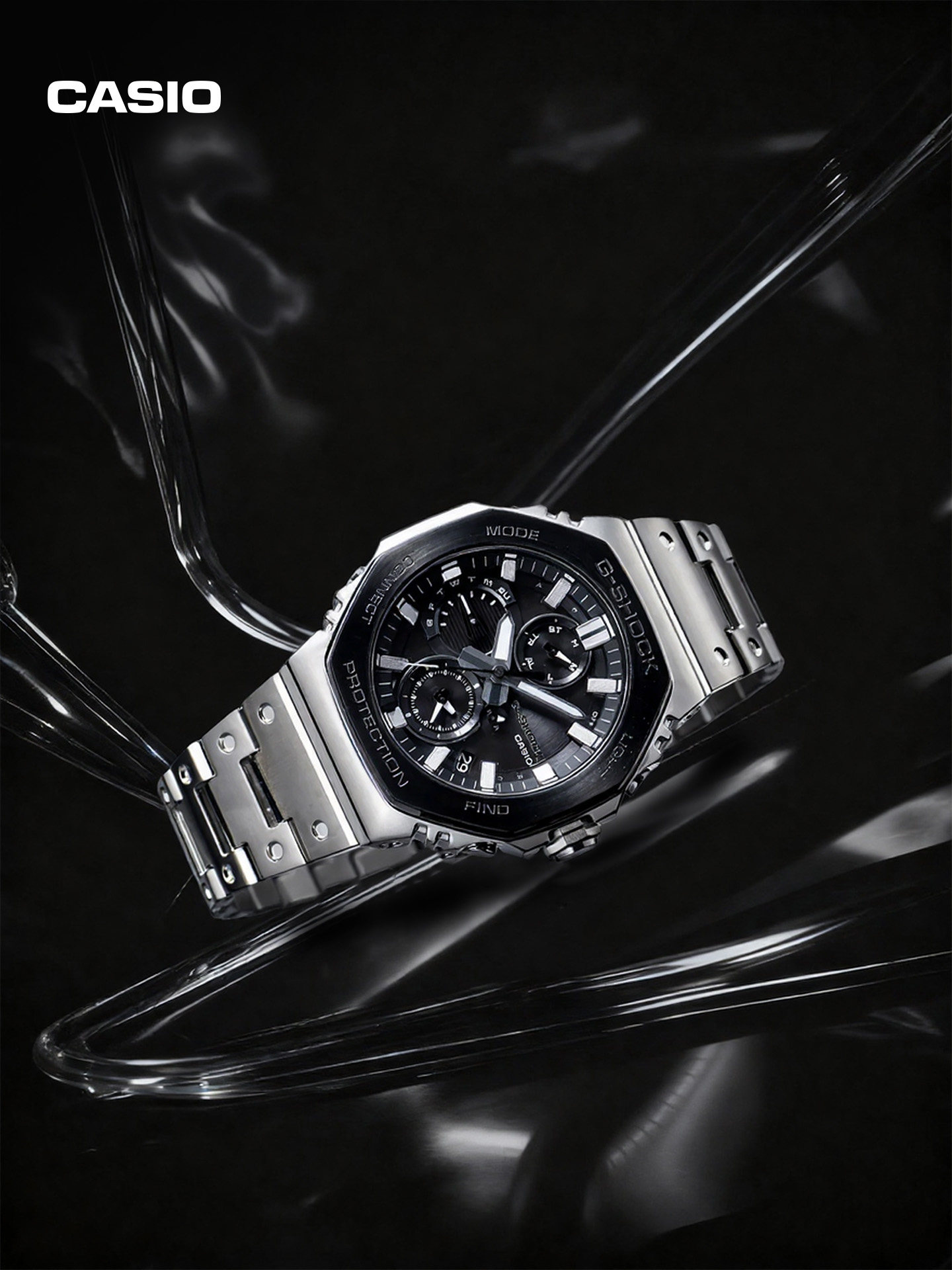 Casio Official Flagship Store B5000Bt/B2100Bt All-Metal Square Octagonal Sports Watch G-Shock