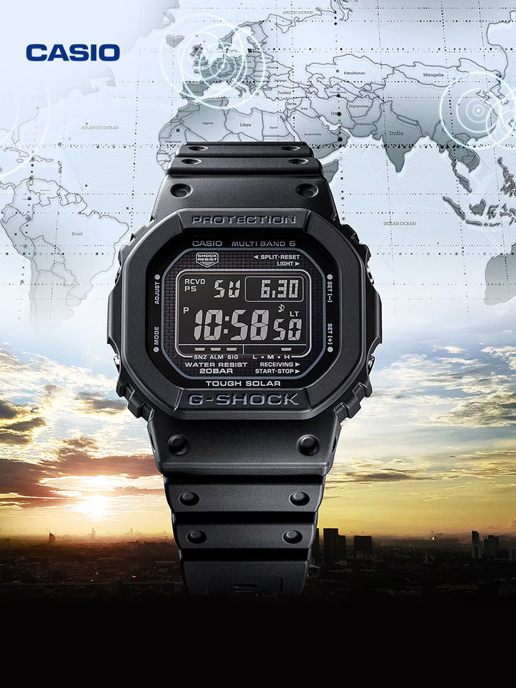 Casio Flagship Store Gw-5000Hs Solar Six-Game Radio Small Square Bubble Wrap and Waterproof Watch G-Shock