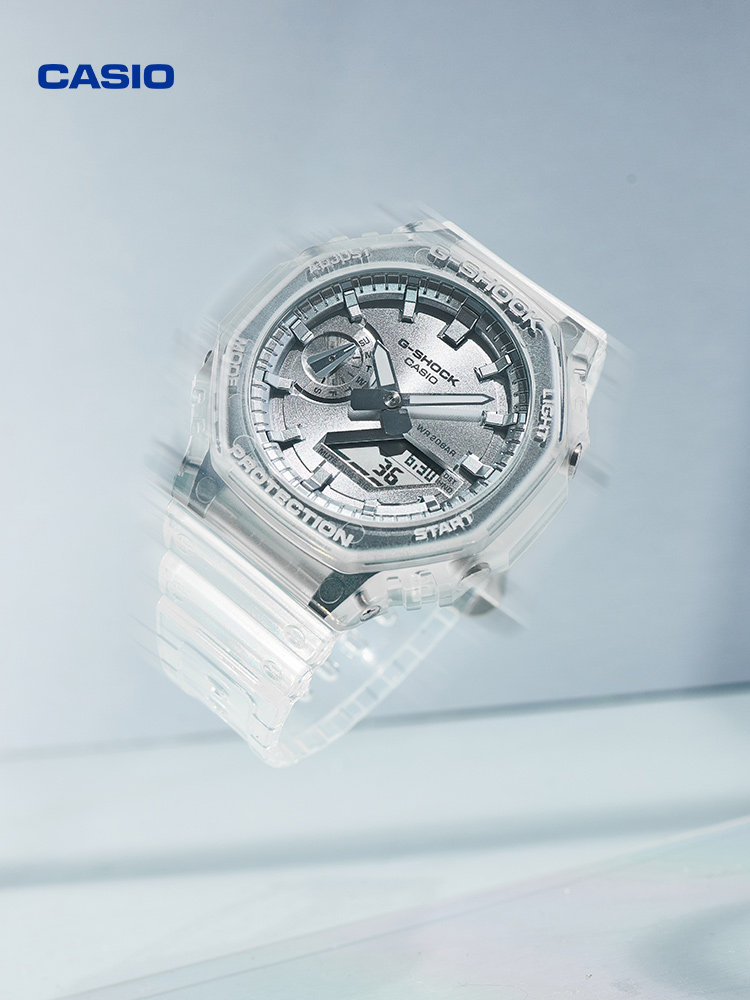 [New Year's Gift] Casio Official official store Ga-2100Bm Octagonal Transparent Men's and Women's Watch G-Shock