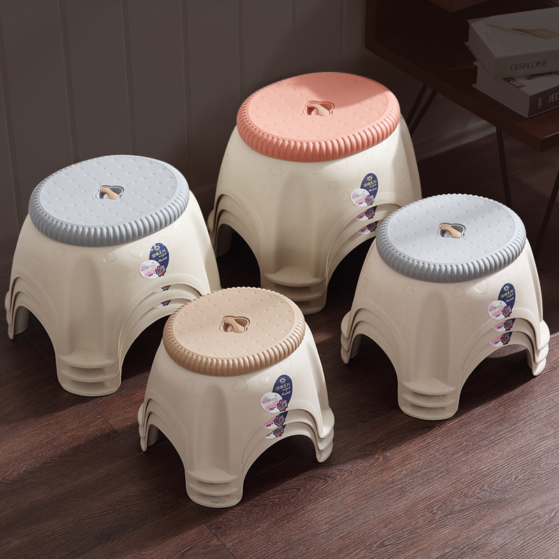 Anti-slip home thickened plastic stool Stool Subliving-room Adult Change of shoes stool Children's stool Stool Cushion Footed Chair Whole Dress
