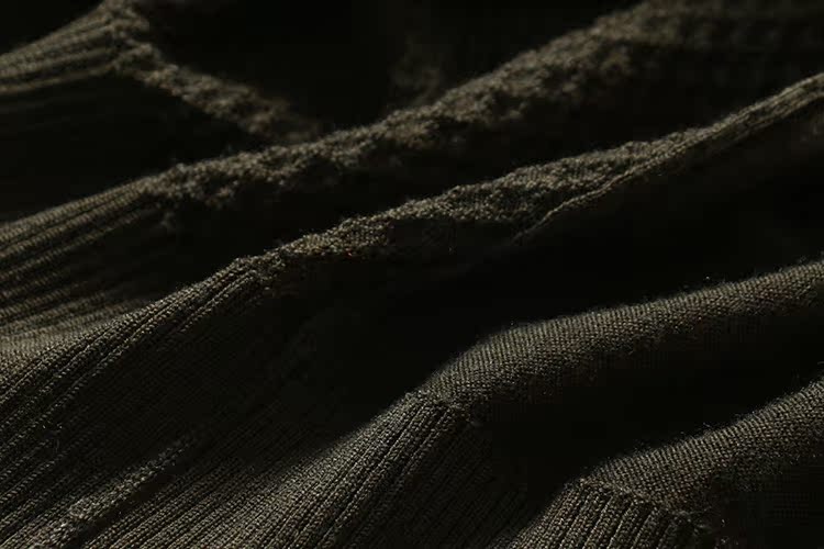 C402 cao cấp vải len Tencel cổ tròn áo len dệt kim nam Áo len mềm và bóng tròn cổ nam quần kaki nam ống đứng