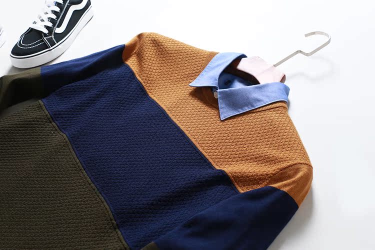 C402 cao cấp vải len Tencel cổ tròn áo len dệt kim nam Áo len mềm và bóng tròn cổ nam quần kaki nam ống đứng