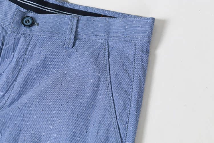 Y764 quầy hàng thật cắt nhãn l nam màu xanh nhạt jacquard năm quần cotton vi đàn hồi quần thường quần short áo nam hàng hiệu