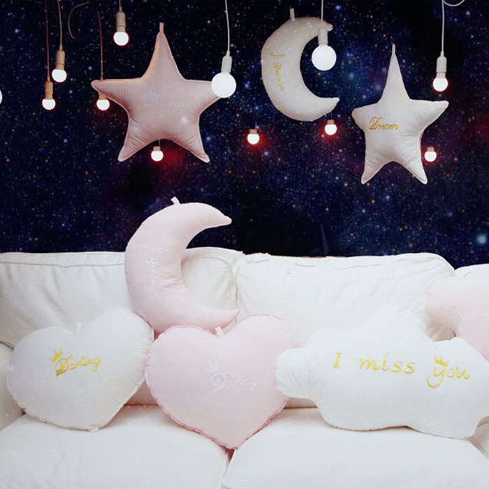 ins wind exploits Nordic wind clouds Stars Moon Hug Pillow Sofa Cushions Office Lean headbed backrest