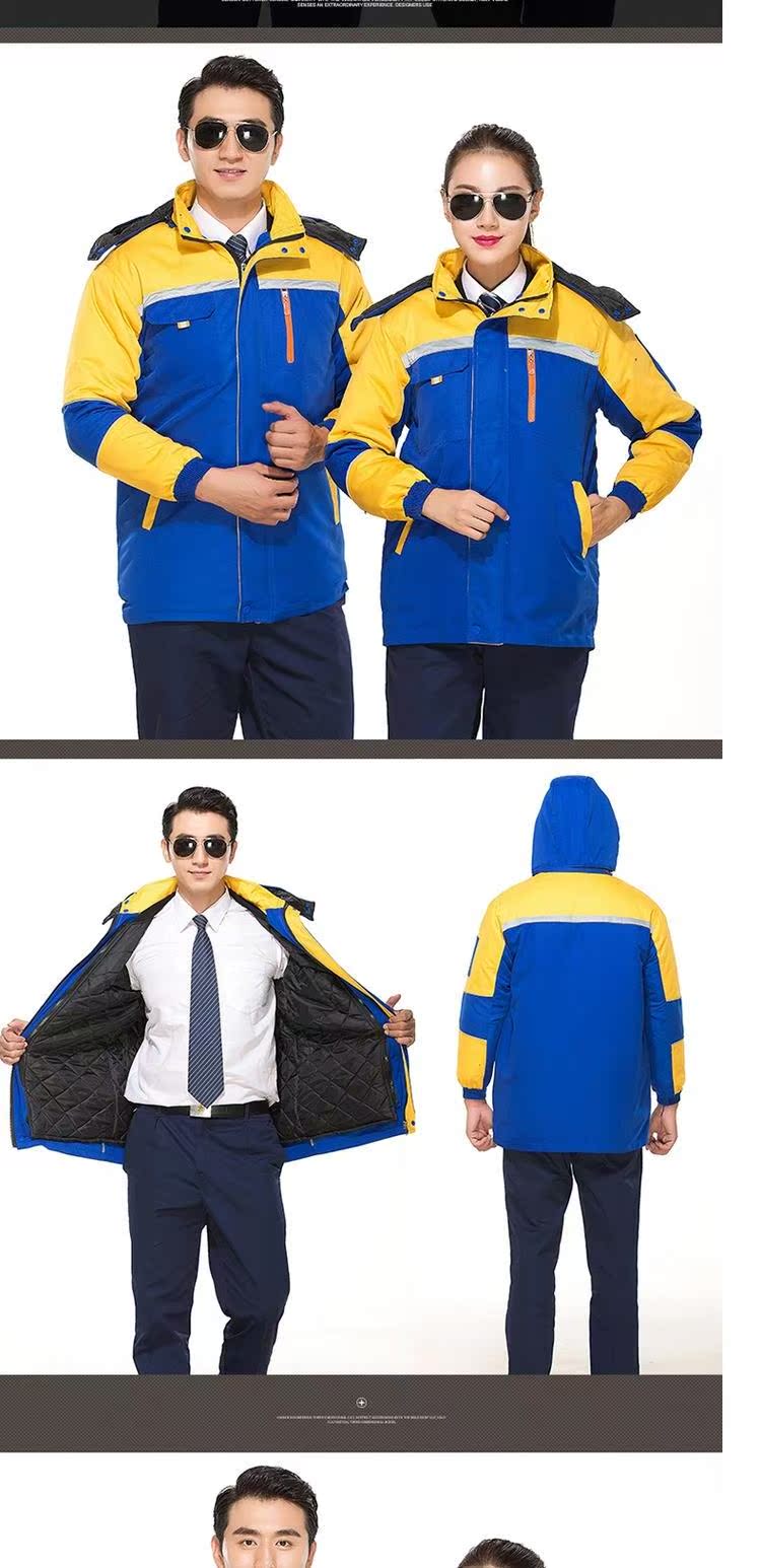 Novel Dingheng overalls cotton nam dày mùa đông kỹ thuật quần áo cotton mùa đông bông lạnh áo khoác lao động bảo hiểm quần áo áo bông áo parka nam