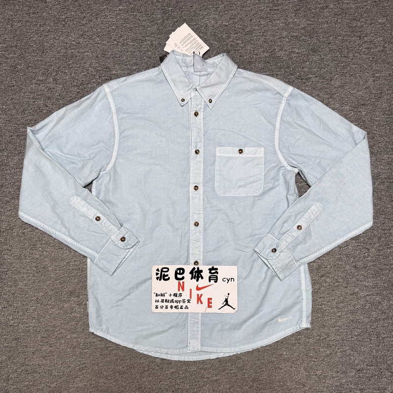 Nike/Nike Men's Sports Casual Oxford Cloth Washed Long-Sleeved Shirt Polo Jacket Hj7271-422 Nike/Nike Men's Sports Casual Oxford Cloth Washed Long-Sleeved Shirt Polo Jacket Hj7271-422
