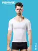 INSMANX men's shapewear belly drawstring chest shape short-sleeved T-shirt waist corset slimming autumn and winter underwear