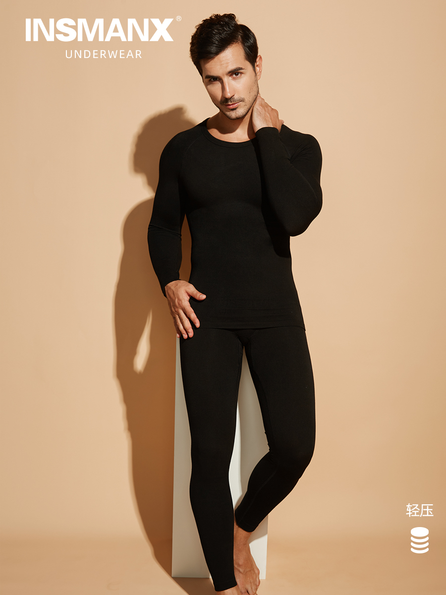 INSMANX men's tight underwear suit Body warm shaping clothing incognito base autumn clothes sanitary pants winter