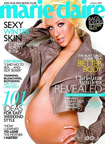 Christina Aguilera怀孕大肚图片
